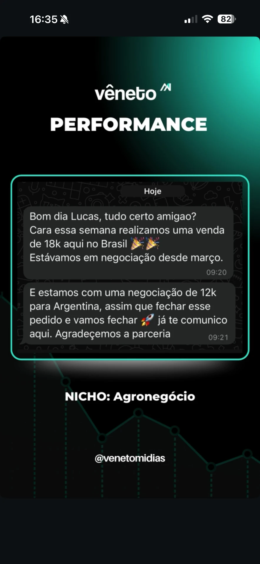Relato de venda no agronegócio
