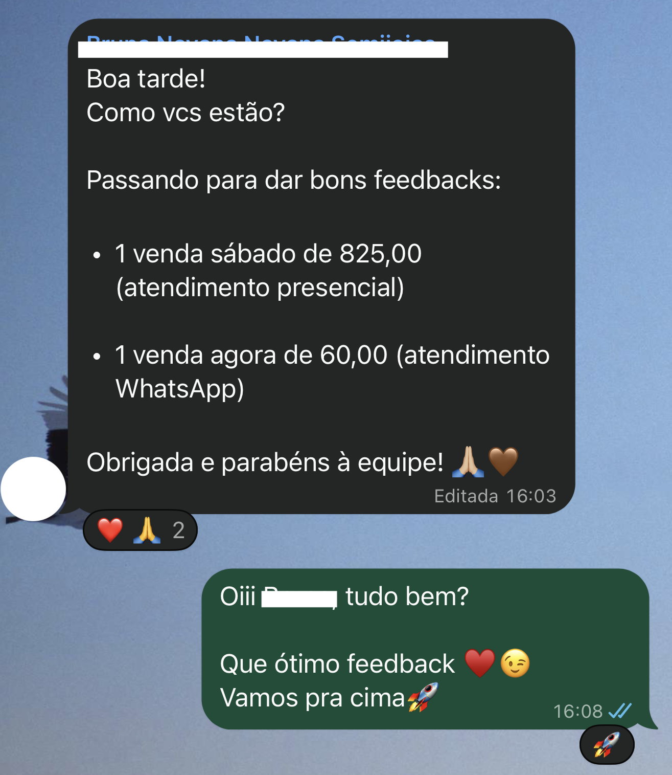 Relato de vendas de semijoias pelo WhatsApp